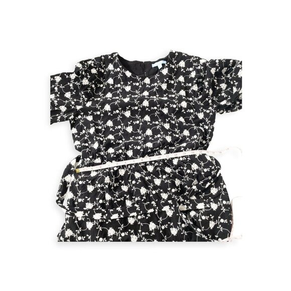 Black and White Floral Dress SZ M Rose Print Size M Boho Draper James - Picture 8 of 10